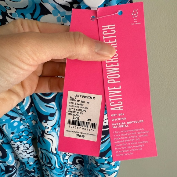 Lilly Pulitzer South Beach High Rise Luxletic Bike Shorts - Size Extra Small XS - Picture 8 of 10